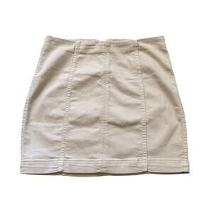 Free People beige cream Modern Femme denim mini skirt size 6
